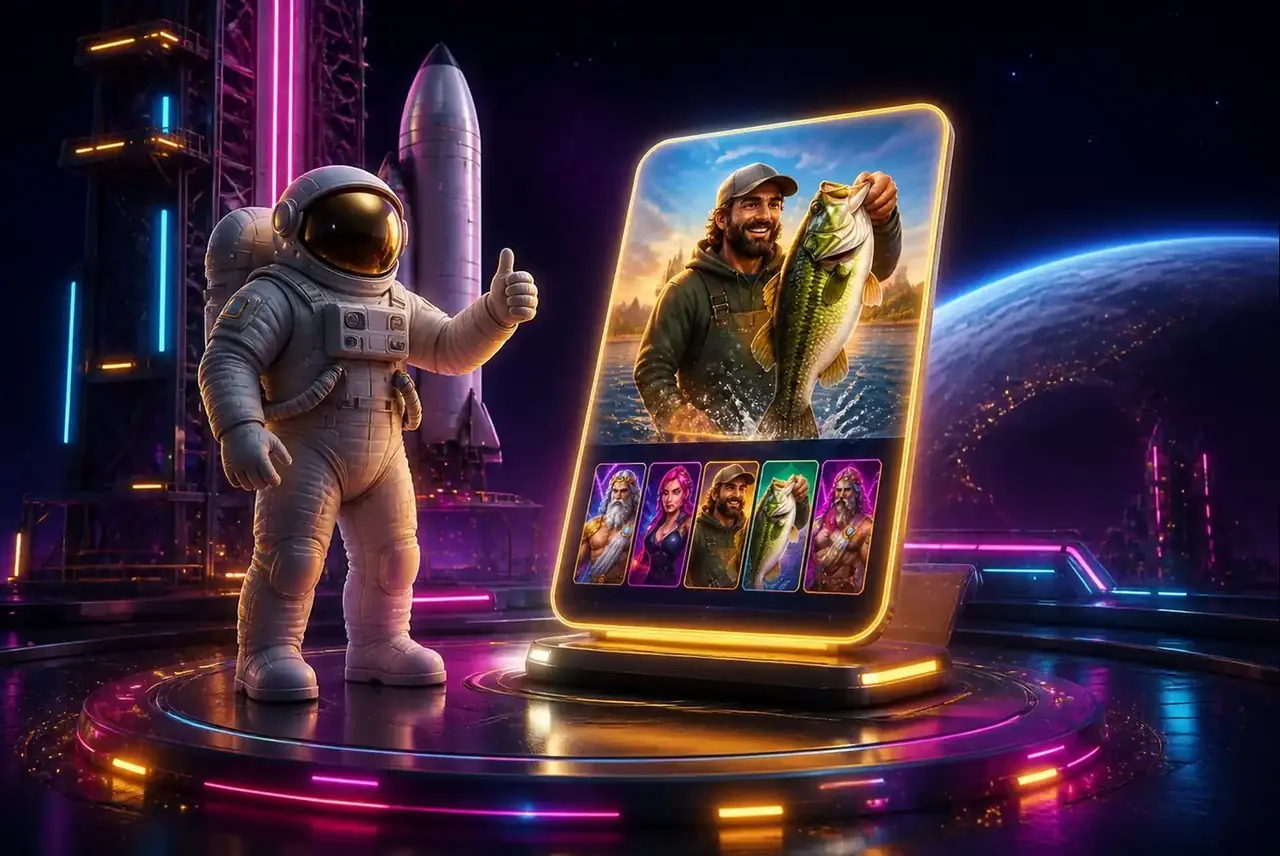 Космонавт Spaceman на стартовой площадке перед полётом