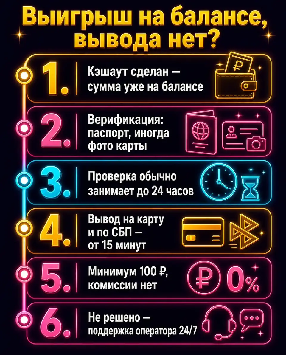 Пошаговая инфографика: что делать, если выигрыш в Spaceman не выводится