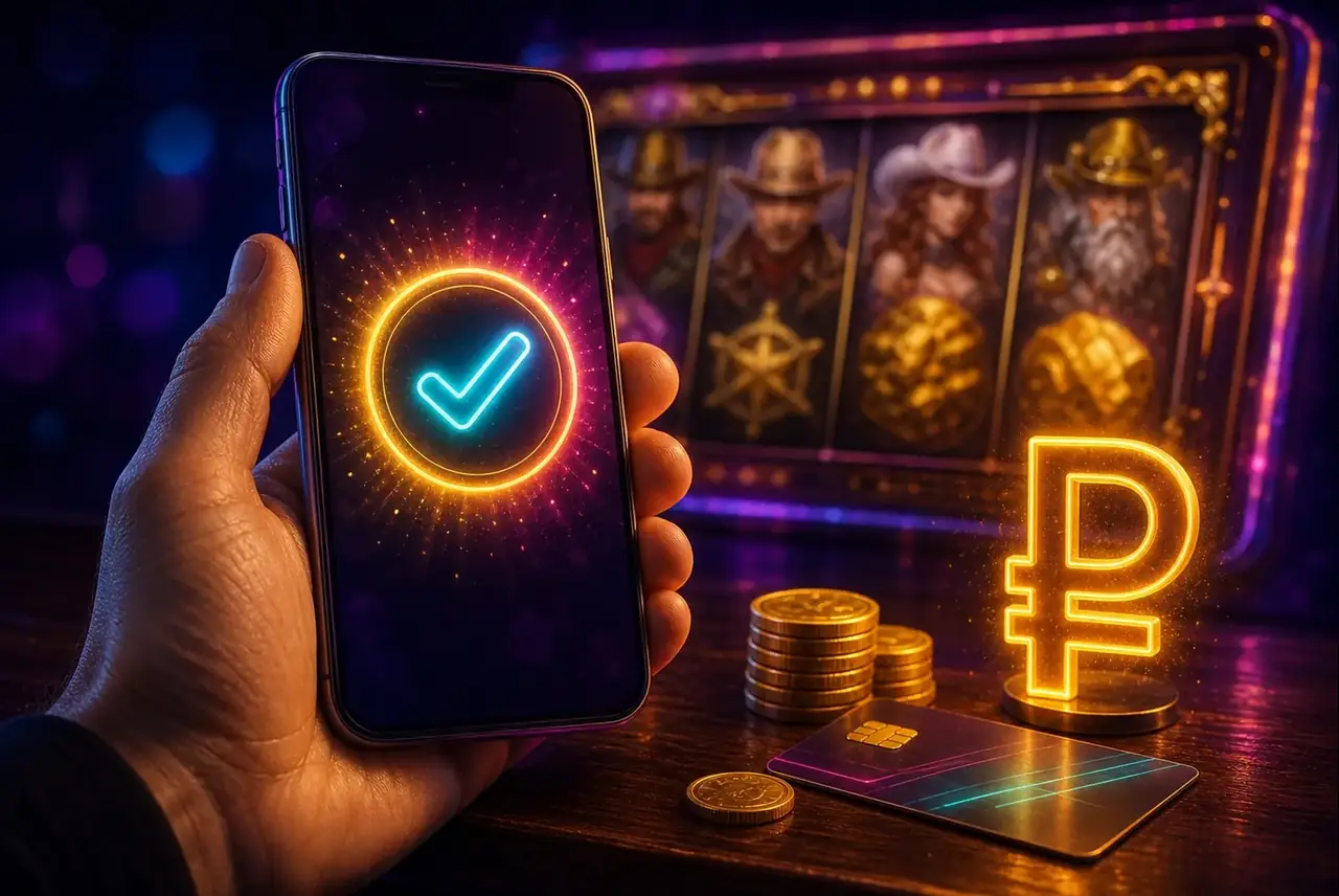 Смартфон с подтверждением вывода выигрыша из Wild West Gold