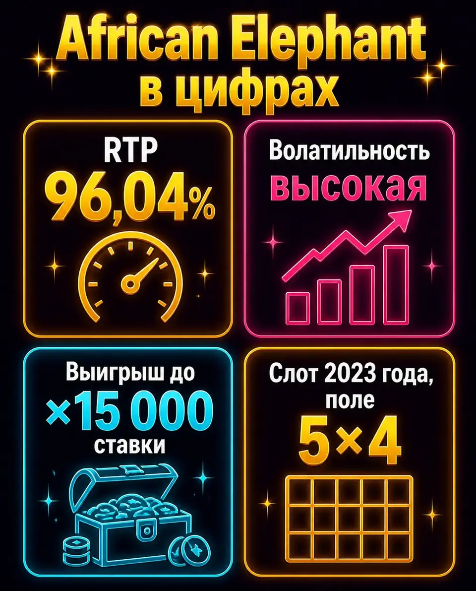 Ключевые характеристики слота African Elephant: RTP, волатильность, максимальный выигрыш