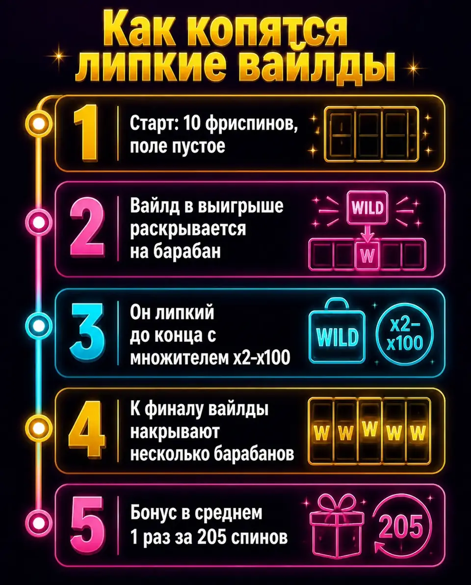 Таймлайн фриспинов Angel vs Sinner: накопление липких вайлдов