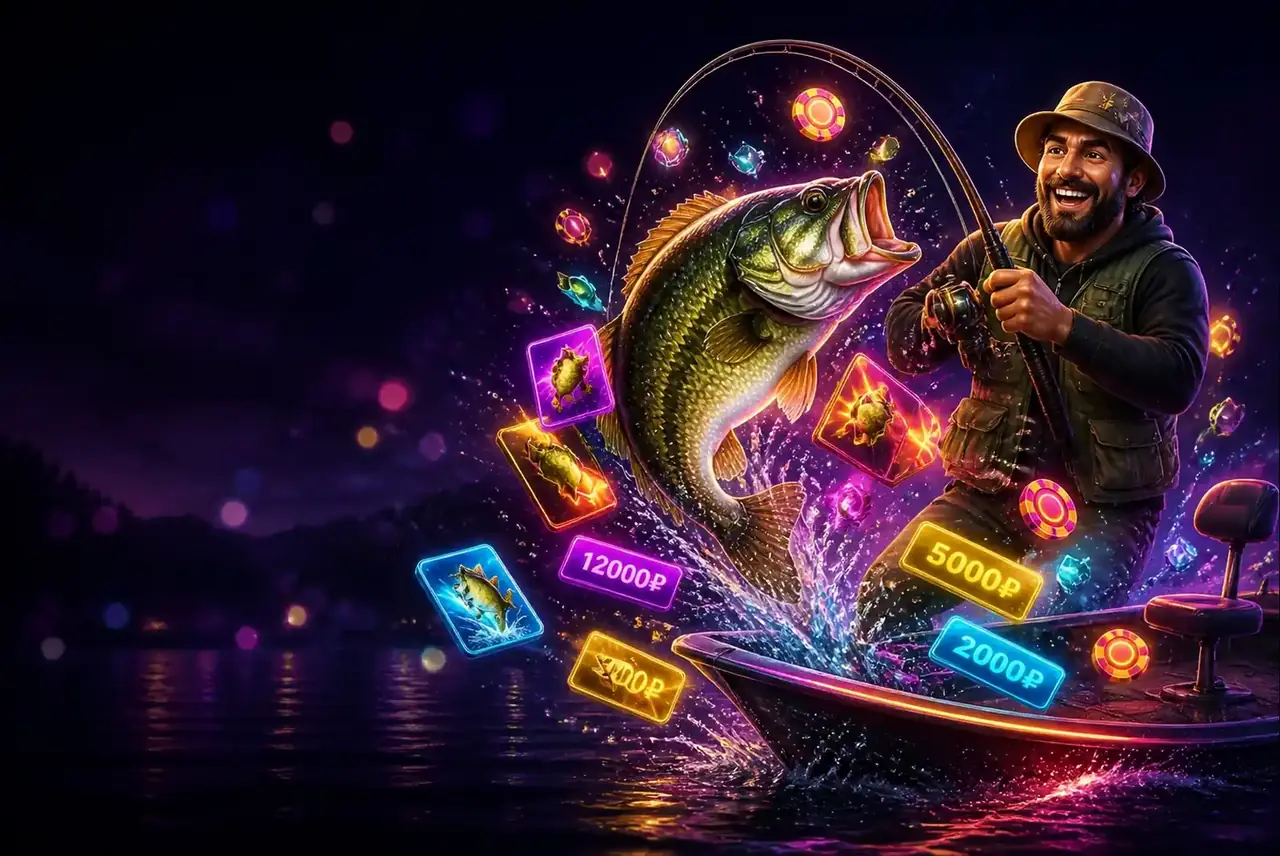 Big Bass Bonanza Megaways: рыбак в лодке тянет огромного окуня