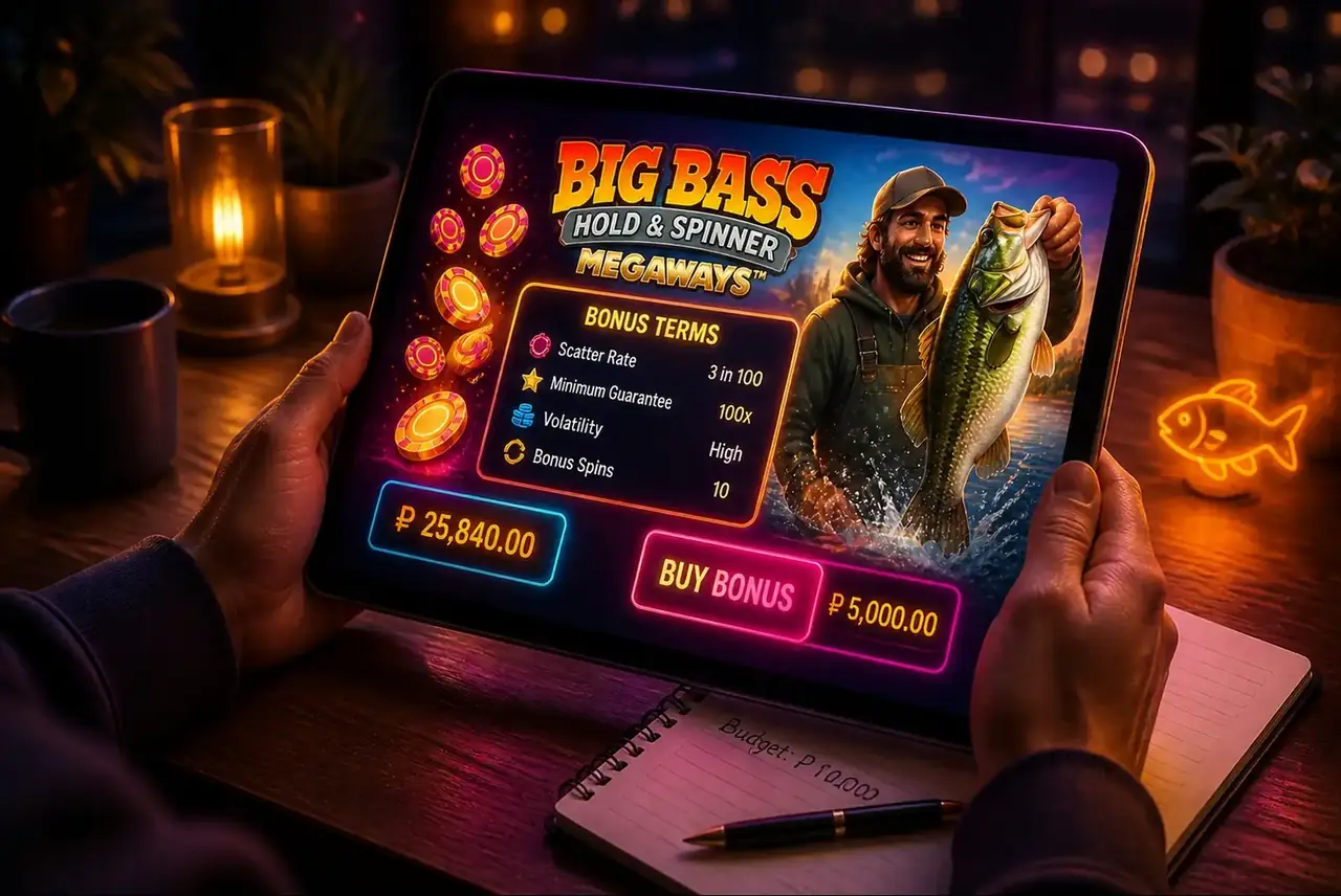 Проверка условий и бюджета перед Big Bass Hold & Spinner Megaways