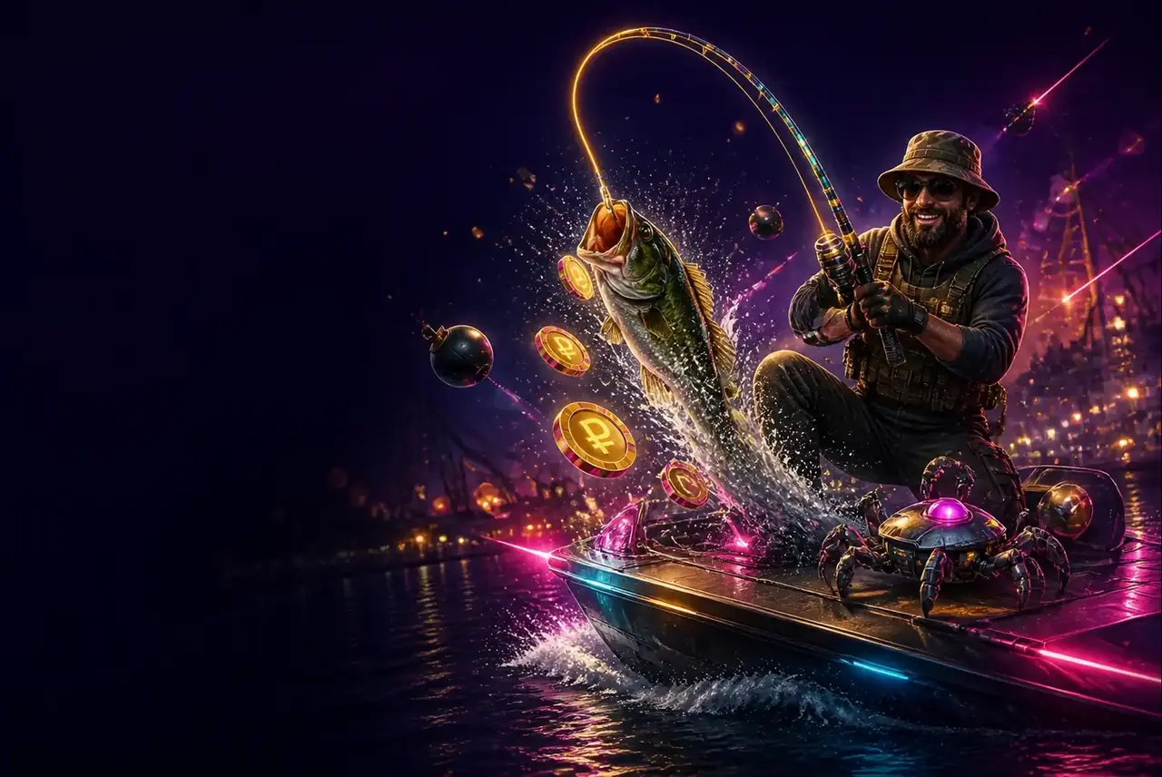 Big Bass Mission Fishin': рыбак-шпион на катере с роботом-крабом