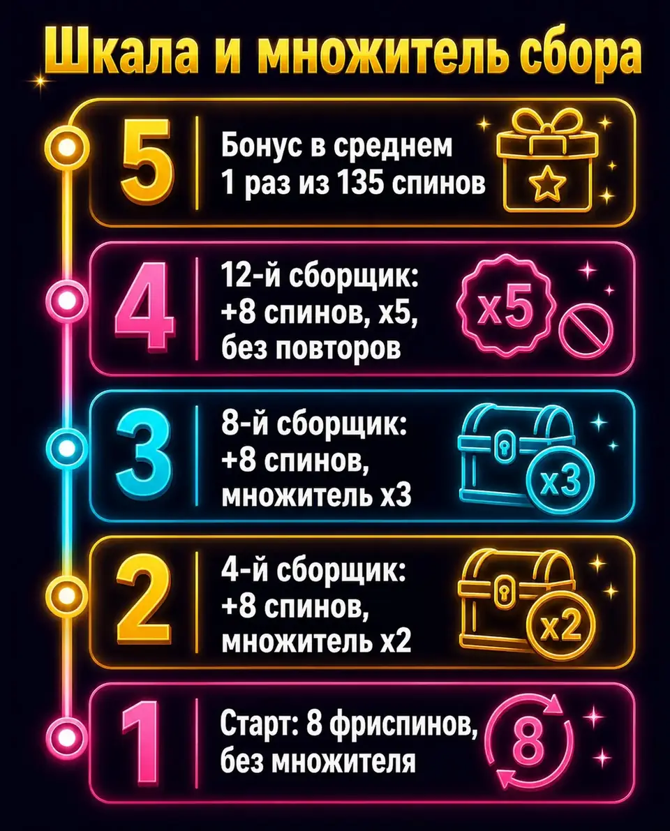 Лестница множителя сбора во фриспинах Clover Gold