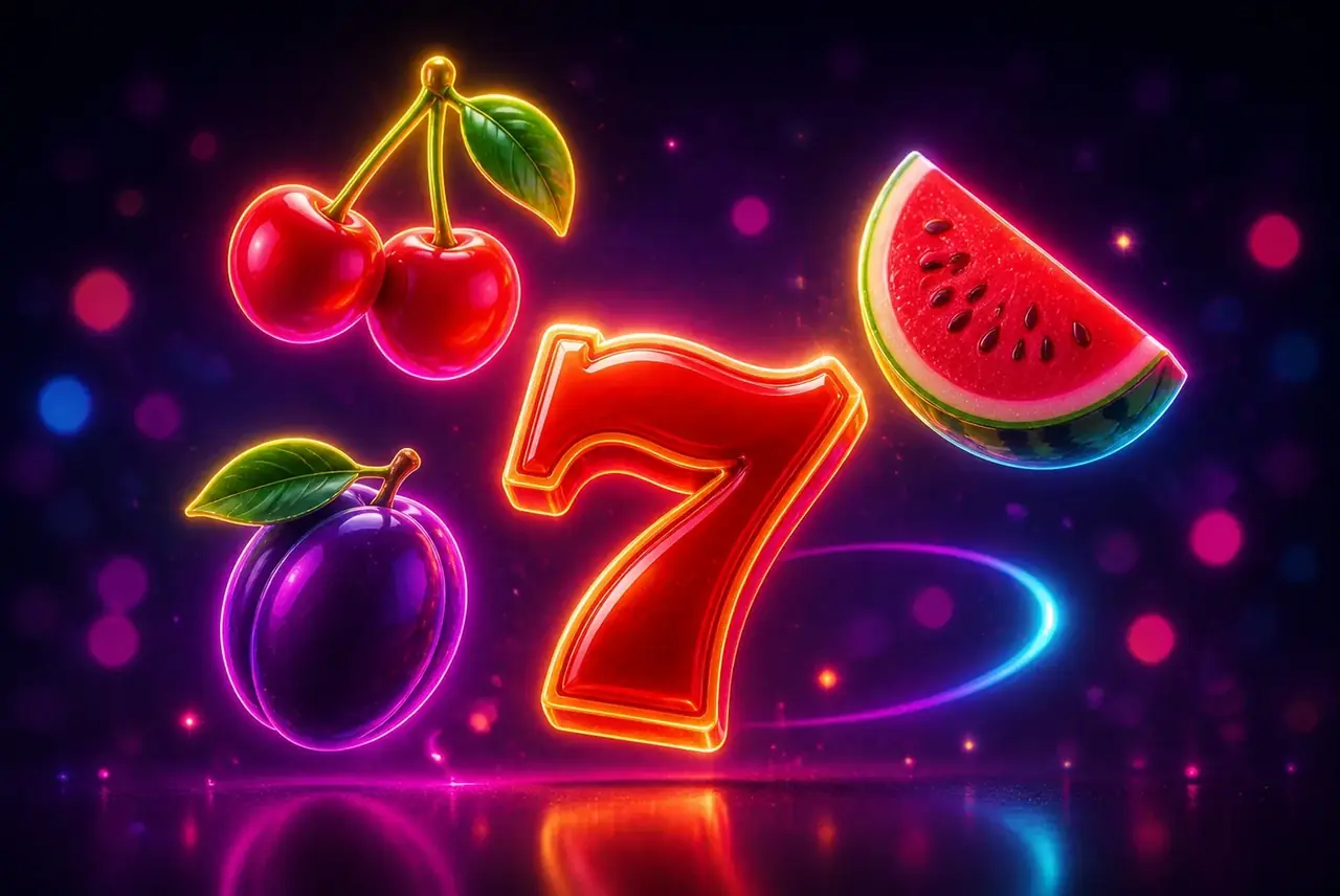 Пастельный пузырчатый фон и фрукты в графике Extra Juicy Megaways