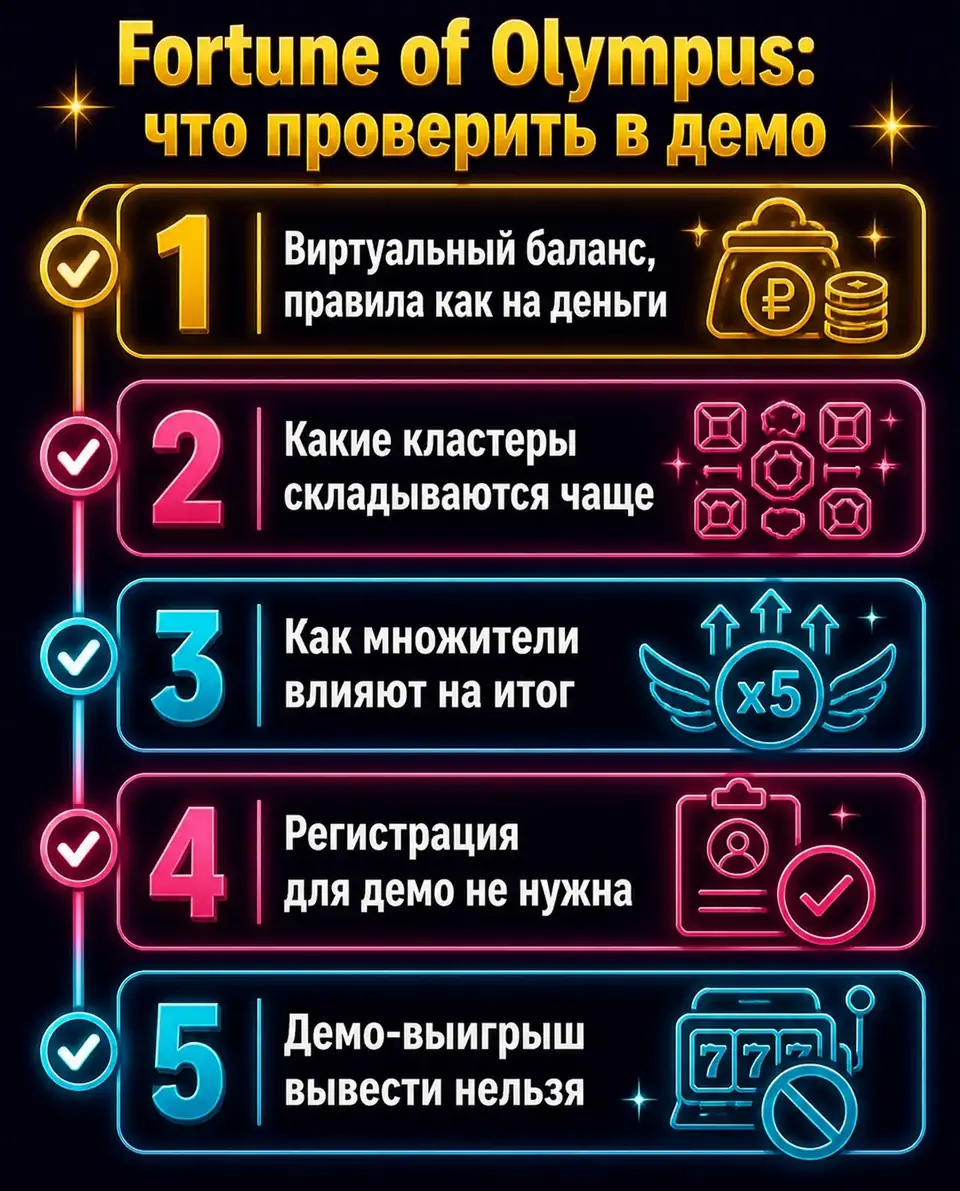 Что проверить в демо-версии Fortune of Olympus