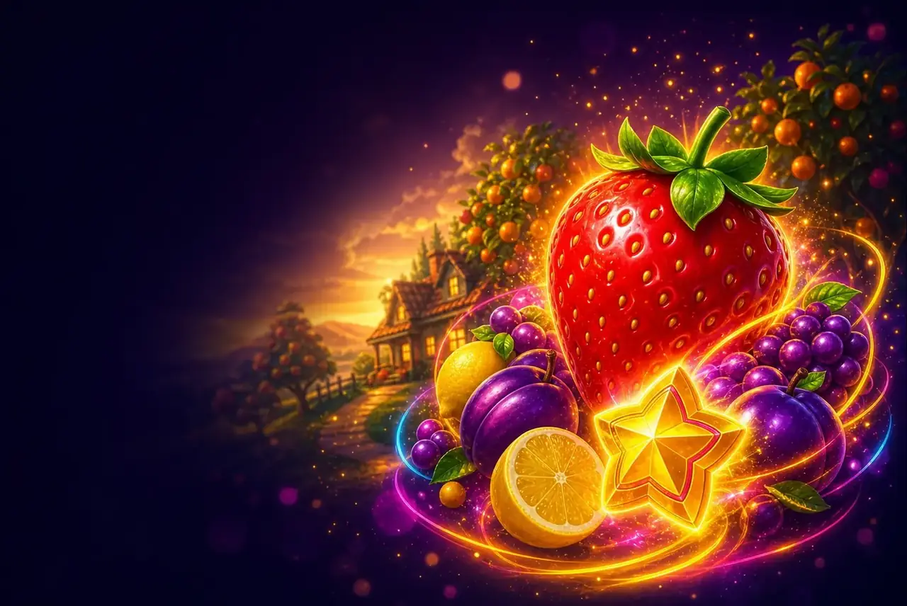 Гигантская клубника и фрукты в саду — ключевой арт Fruit Party 2