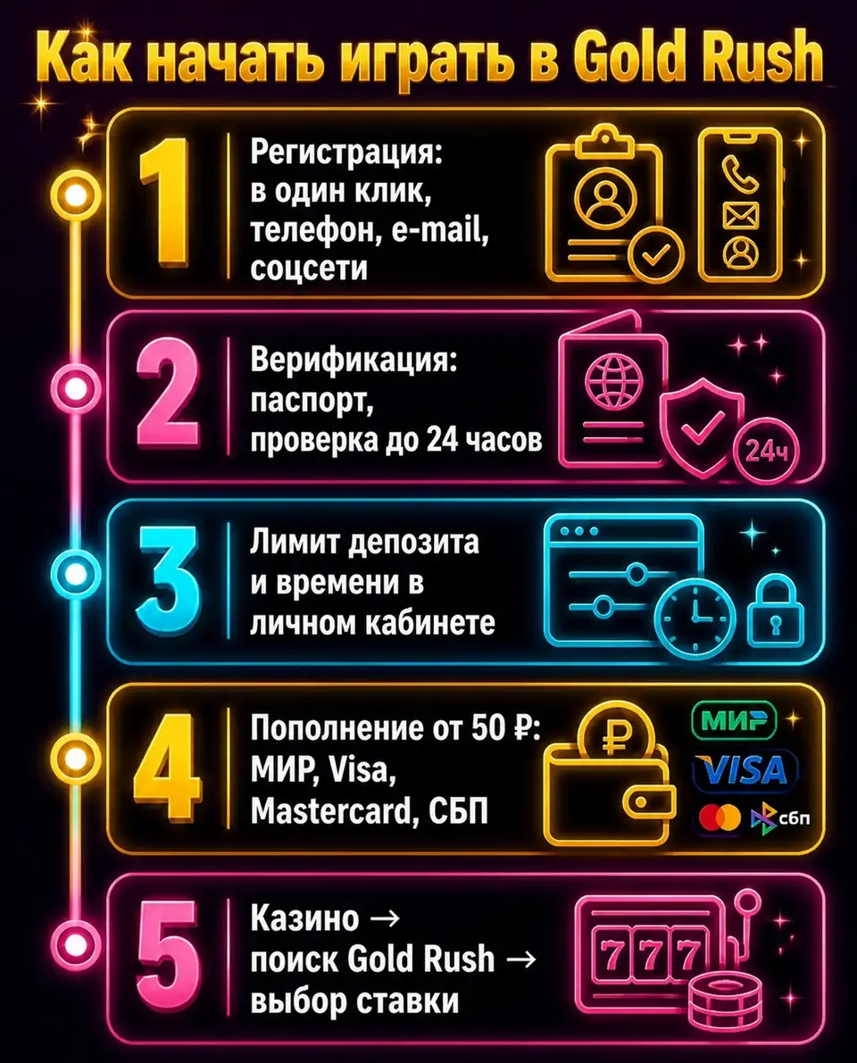 Пошаговая инструкция, как начать играть в Gold Rush на деньги