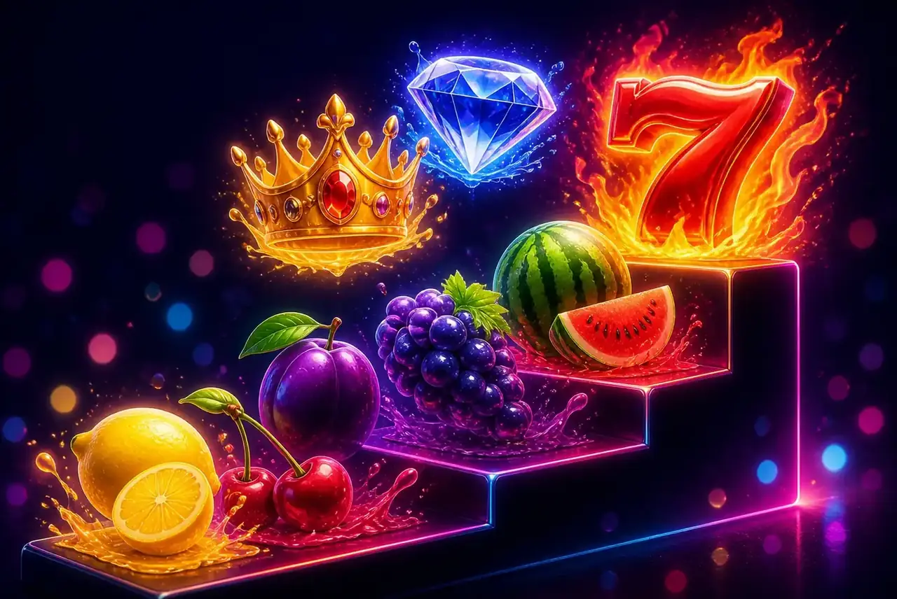 Символы Juicy Fruits по возрастанию: от фруктов до огненной семёрки
