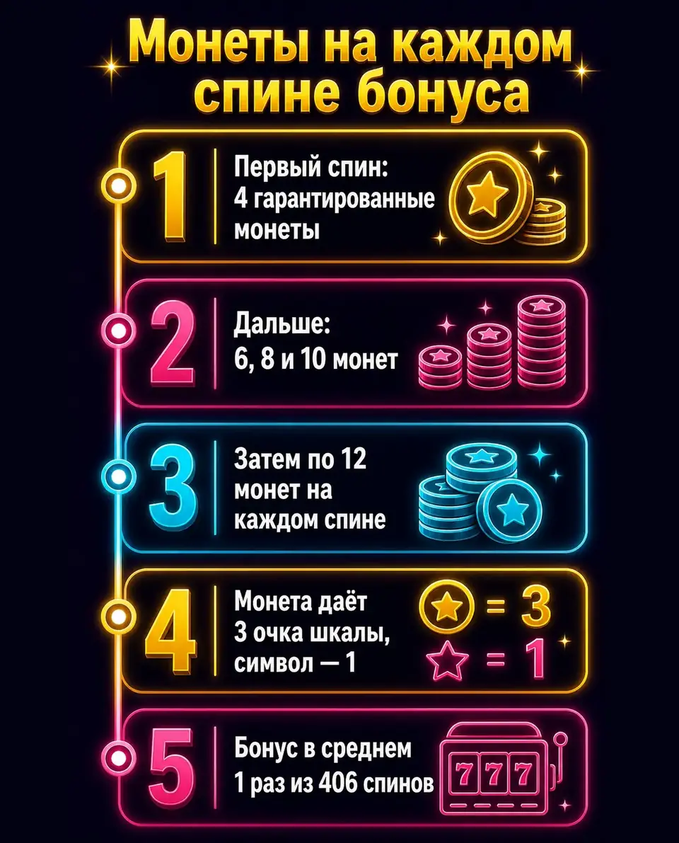 Таймлайн гарантированных монет во фриспинах Rabbit Garden