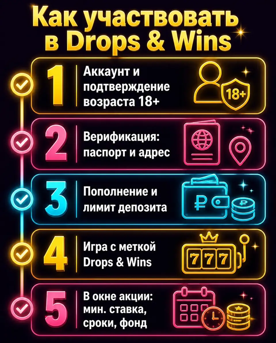 Чек-лист участия в акции Drops & Wins